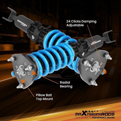 MaxPeedingRods Coilover لنيسان 350Z RWD 2003-2008 ، لإنفينيتي G35 RWD 2003-2007 ، 24 مستويات قابلة للتعديل قابلة للتعديل ، طقم ترقية T6 قابلة للتعديل. in Saudi Arabia