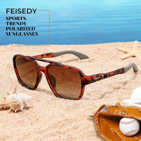 Feisedy Retro 70s Aviatiator نظارات شمسية للرجال نساء ، نظارات شمسية للرياضات المستقطبة UV400 لقيادتها في الهواء الطلق B0260 in Saudi Arabia