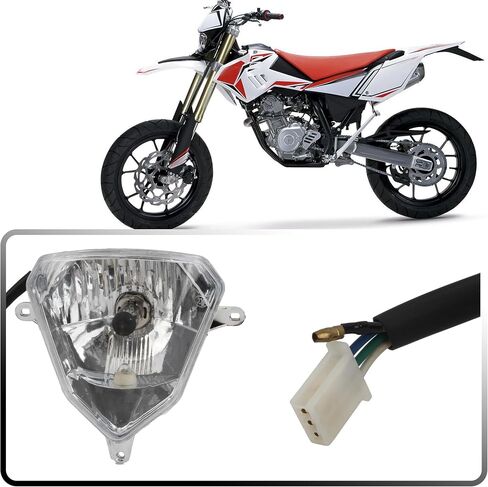 المصابيح الأمامية للدراجات النارية Powermotor ، فتيل ، رأس الدراجة الترابية ، مصباح هالوجين ، فتيل فاتح للبيتا RR 125-50 LC 2010-2023 X-Trainer 250/300 Acessories in Saudi Arabia