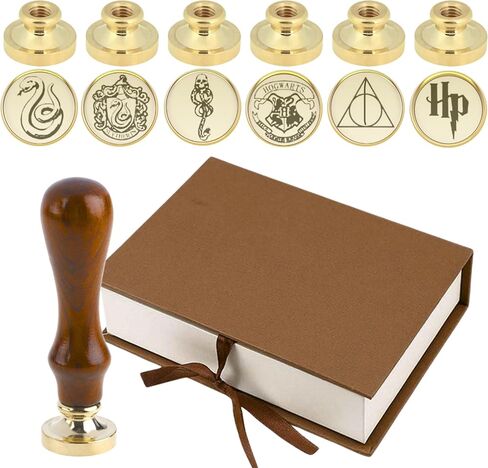 Pack of 6 Wax Seal Stamps – Wax Seal Stamp Harry Potter 6PCS and 1 Wooden Hilt Harry Potter Kit Sealing Vintage Set for Postcard Invitation Letters Gifts Envelope Crafts and DIY in Kuwait