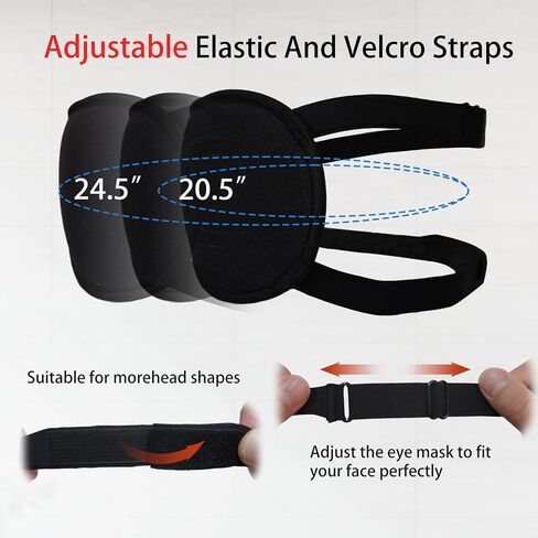 3D Blackout Sleep Mask - Zero Pressure Eye Mask with Double Adjustable Strap, Soft Breathable Lycra Fabric, Perfect for Side Sleepers, Travel, Yoga & Nap - Unisex Design (Black) in Saudi Arabia
