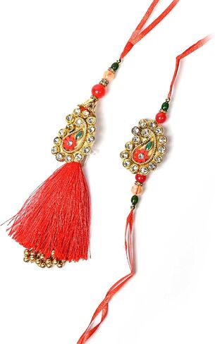 IGH 2 Rakhi for Brother & Bhabhi Couple Lumba for Bhai, Sister in Law, Bro Rakhi Threads on Rakshabandhan Designer Rakhee Bracelet in Saudi Arabia