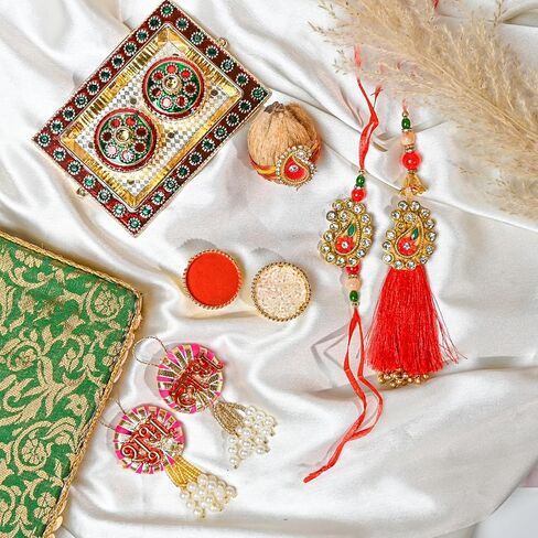IGH 2 Rakhi for Brother & Bhabhi Couple Lumba for Bhai, Sister in Law, Bro Rakhi Threads on Rakshabandhan Designer Rakhee Bracelet in Saudi Arabia