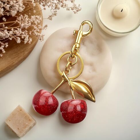 Cherry Bag Charm purse charms Keychain- car cherry accessories keychian gifts for women in Saudi Arabia