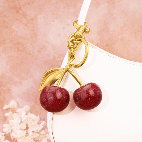 Cherry Bag Charm purse charms Keychain- car cherry accessories keychian gifts for women in Saudi Arabia