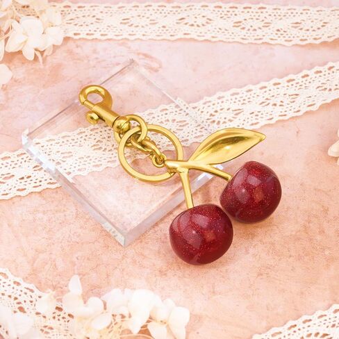 Cherry Bag Charm purse charms Keychain- car cherry accessories keychian gifts for women in Saudi Arabia