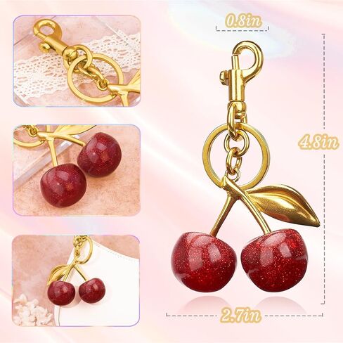 Cherry Bag Charm purse charms Keychain- car cherry accessories keychian gifts for women in Saudi Arabia