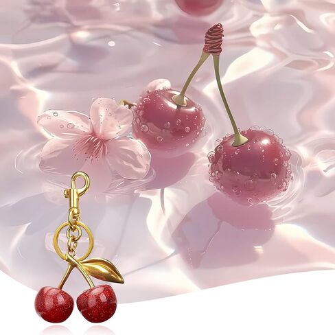 Cherry Bag Charm purse charms Keychain- car cherry accessories keychian gifts for women in Saudi Arabia
