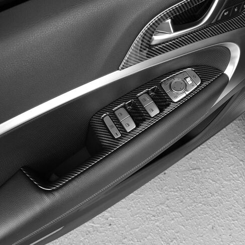 لتكوين Genesis G70 2017-2022 لوحة التحكم في زر النافذة تغطية تقليم 4pcs مسند الأسلحة حماية الإطار التصميم الداخلي للتصميم الداخلي in Saudi Arabia