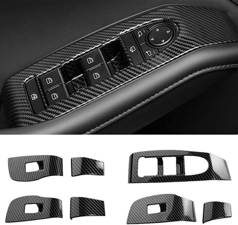 Car Window Control Lift Switch Panel Cover Trim Carbon Fiber for Mazda 3 CX-30 2024 2023 2022 2021 2020 Decoration Accessories in Saudi Arabia