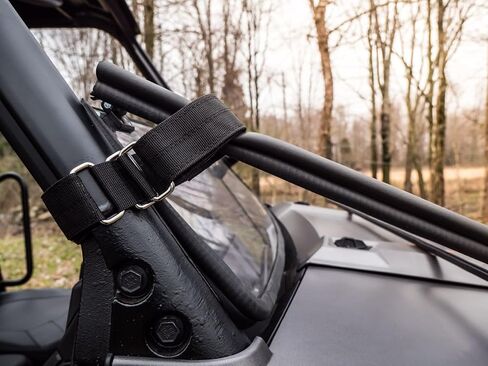 Superatv Scratch Resistant Flip أسفل الزجاج الأمامي الأمامي لـ Polaris Ranger (انظر التركيب) | الولايات المتحدة صنعت | مصنوعة من 1/4 € polycarbonate- 250x أقوى من الزجاج | يمكن إغلاقها أو تنفيسها أو فتحها بالكامل in Saudi Arabia