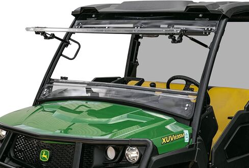 Superatv Heavy Duty Fluck Flip Hindshield لعام 2018+ John Deere Gator XUV 835E ، 835 مترًا ، مصنوع من 1/4 بوصة من البولي الكربوني السميك الذي يبلغ 250X أقوى من الزجاج ، الولايات المتحدة الأمريكية المصنوعة in Saudi Arabia