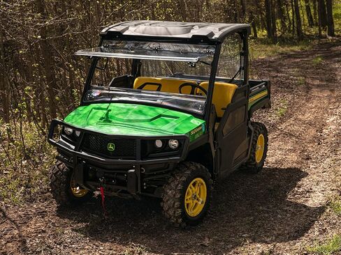 Superatv Heavy Duty Fluck Flip Hindshield لعام 2018+ John Deere Gator XUV 835E ، 835 مترًا ، مصنوع من 1/4 بوصة من البولي الكربوني السميك الذي يبلغ 250X أقوى من الزجاج ، الولايات المتحدة الأمريكية المصنوعة in Saudi Arabia