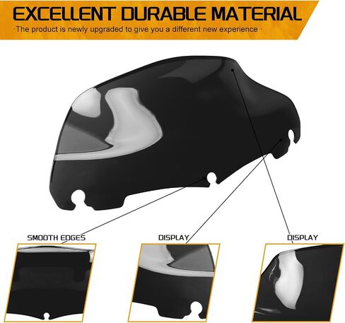 9 '' الزجاج الأمامي الموجة الزجاج الأمامي Fairing Fit for Harley Touring Electra Glide Classic Street Glide Ultra Limited 2014 2015 2015 2017 2018 2019 2020 2021 2022 2023 2024 2025 (Clear) in Kuwait