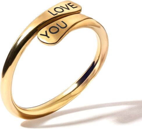 MignonandMignon Personalized Wrap Ring Custom Engraved Double Name or Date Ring for Women or Men, Stackable Pinky Rings, Couples Jewelry, Promise Ring for Her– RWR in Kuwait