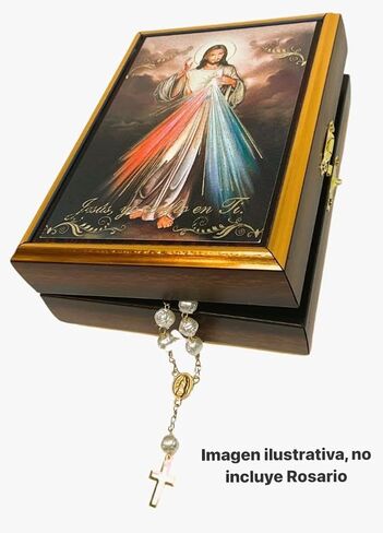 Saint Jude Thaddeus Handmade Wooden Rosary Case - 5.3 x 4.1 Inches (San Judas Tadeo) in Saudi Arabia