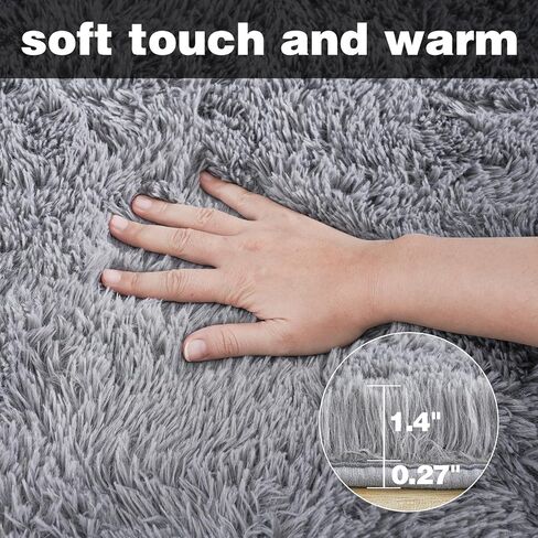 KING DARE Area Rugs for Bedroom 4x6 Black Rug, Soft Fluffy Plush Carpet Fuzzy Shaggy Furry Comfy Washable Non-Slip Modern Floor Rug for Living Room Dorm Playroom Aesthetic Indoor Decor in Saudi Arabia