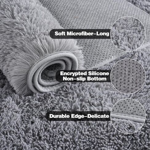KING DARE Area Rugs for Bedroom 4x6 Black Rug, Soft Fluffy Plush Carpet Fuzzy Shaggy Furry Comfy Washable Non-Slip Modern Floor Rug for Living Room Dorm Playroom Aesthetic Indoor Decor in Saudi Arabia