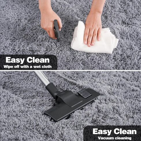 KING DARE Area Rugs for Bedroom 4x6 Black Rug, Soft Fluffy Plush Carpet Fuzzy Shaggy Furry Comfy Washable Non-Slip Modern Floor Rug for Living Room Dorm Playroom Aesthetic Indoor Decor in Saudi Arabia