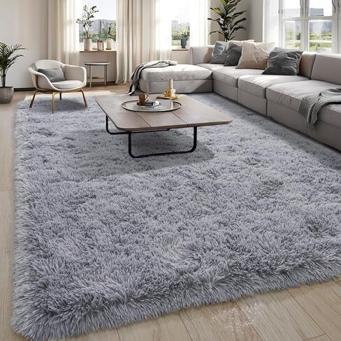 KING DARE Area Rugs for Bedroom 4x6 Black Rug, Soft Fluffy Plush Carpet Fuzzy Shaggy Furry Comfy Washable Non-Slip Modern Floor Rug for Living Room Dorm Playroom Aesthetic Indoor Decor in Saudi Arabia
