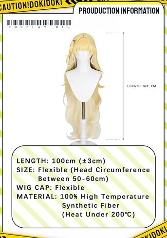 Kira Kira Phoebe Wig Game Wuthering Waves Phoebe 100 سم طويلة مجعد الأشقر لحزب Cosplay Party للنساء الرجال in Kuwait