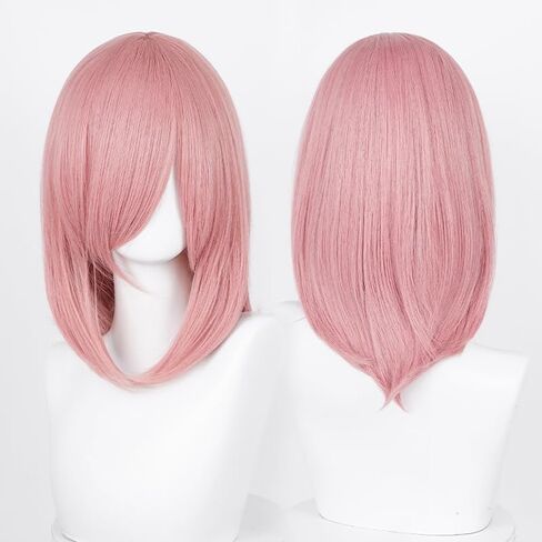 LABEAUTÉ Pastel Pink Unsex Cosplay Wig for Men Woman for Short Straight Cosplay Wig with Bangs for Anime Heat Resistant Hair for Party and Halloween Costume Christmas Synthetic Hair in Kuwait