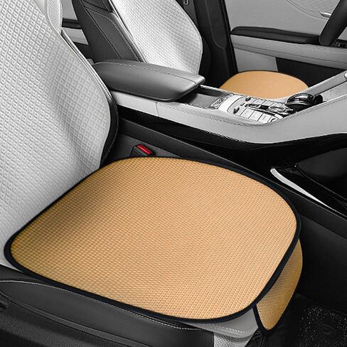 2PCS Breathable Car Seat Cover, Ice Silk & Anti-Slip Seat Protector with Storage Pocket, Ventilated Cooling Cushion Pad, Summer Auto Interior Accessories for SUV Truck (Black) in Saudi Arabia