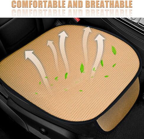 2PCS Breathable Car Seat Cover, Ice Silk & Anti-Slip Seat Protector with Storage Pocket, Ventilated Cooling Cushion Pad, Summer Auto Interior Accessories for SUV Truck (Black) in Saudi Arabia