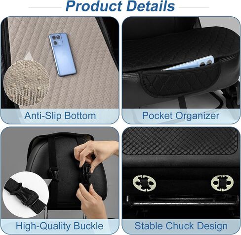 Car Seat Covers, 2 Pack Linen Front Seat Covers for Car, Non-Slip Soft Breathable Front Car Seat Protector Universal Fit Most Automotive, Van, SUV, Trucks (2Pack Light Grey) in Saudi Arabia