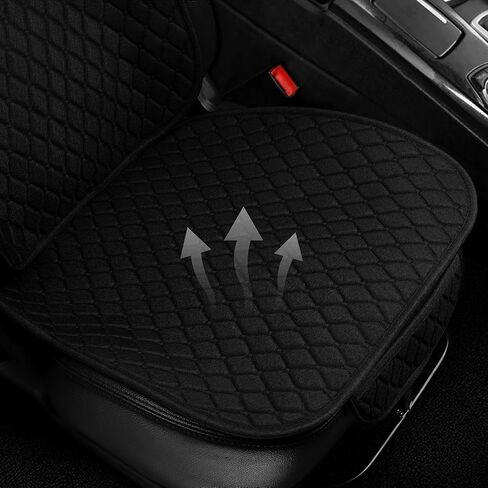 Car Seat Covers, 2 Pack Linen Front Seat Covers for Car, Non-Slip Soft Breathable Front Car Seat Protector Universal Fit Most Automotive, Van, SUV, Trucks (2Pack Light Grey) in Saudi Arabia