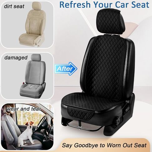 Car Seat Covers, 2 Pack Linen Front Seat Covers for Car, Non-Slip Soft Breathable Front Car Seat Protector Universal Fit Most Automotive, Van, SUV, Trucks (2Pack Light Grey) in Saudi Arabia
