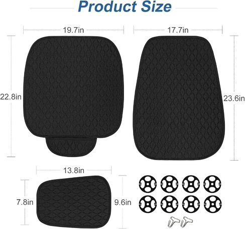 Car Seat Covers, 2 Pack Linen Front Seat Covers for Car, Non-Slip Soft Breathable Front Car Seat Protector Universal Fit Most Automotive, Van, SUV, Trucks (2Pack Light Grey) in Saudi Arabia