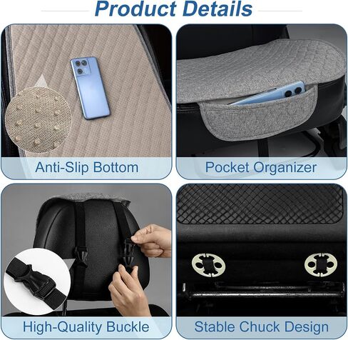 Car Seat Covers, 2 Pack Linen Front Seat Covers for Car, Non-Slip Soft Breathable Front Car Seat Protector Universal Fit Most Automotive, Van, SUV, Trucks (2Pack Light Grey) in Saudi Arabia
