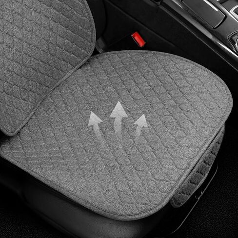 Car Seat Covers, 2 Pack Linen Front Seat Covers for Car, Non-Slip Soft Breathable Front Car Seat Protector Universal Fit Most Automotive, Van, SUV, Trucks (2Pack Light Grey) in Saudi Arabia