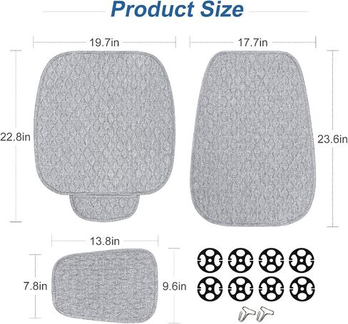 Car Seat Covers, 2 Pack Linen Front Seat Covers for Car, Non-Slip Soft Breathable Front Car Seat Protector Universal Fit Most Automotive, Van, SUV, Trucks (2Pack Light Grey) in Saudi Arabia