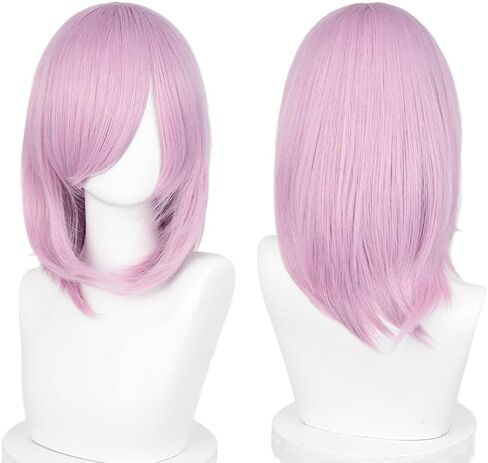 LABEAUTÉ Pastel Pink Unsex Cosplay Wig for Men Woman for Short Straight Cosplay Wig with Bangs for Anime Heat Resistant Hair for Party and Halloween Costume Christmas Synthetic Hair in Kuwait