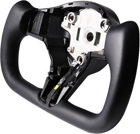 Carbon Trimed Nappa Leather Yoke Steering Wheel with Heating Function for Tesla Model 3 and Tesla Model Y Sporty Performance Upgrade White Modification interior Customization in Kuwait