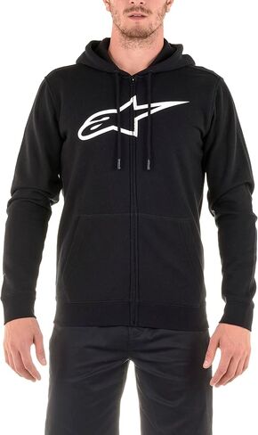 ALPINESTARS Men's Logo Full Zip Hoodie Modern fit, Ageless ii Fleece Black/White, XL in Saudi Arabia