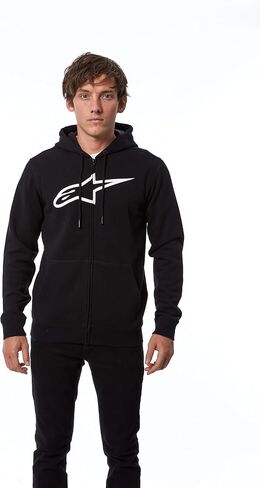 ALPINESTARS Men's Logo Full Zip Hoodie Modern fit, Ageless ii Fleece Black/White, XL in Saudi Arabia