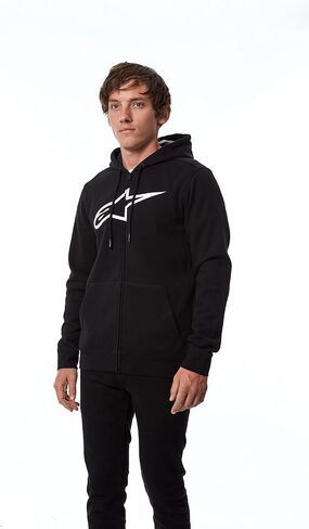 ALPINESTARS Men's Logo Full Zip Hoodie Modern fit, Ageless ii Fleece Black/White, XL in Saudi Arabia