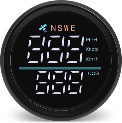 GPS Speedometer MPH KMH Knots with Antenna White Light NSWE Digital GPS Speed 52mm 2-1/6" AUTO Gauge for Universal Car Boat 12V/24V in Kuwait