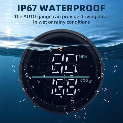 GPS Speedometer MPH KMH Knots with Antenna White Light NSWE Digital GPS Speed 52mm 2-1/6" AUTO Gauge for Universal Car Boat 12V/24V in Kuwait