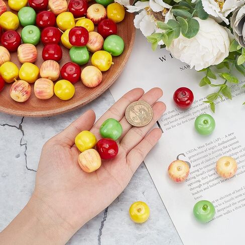 CHGCRAFT 60Pcs 4 Styles Foam Fruit Artificial Mini Apple, Fake Apple for Home Kitchen Photography Party Decoration, 19-21mm in Saudi Arabia
