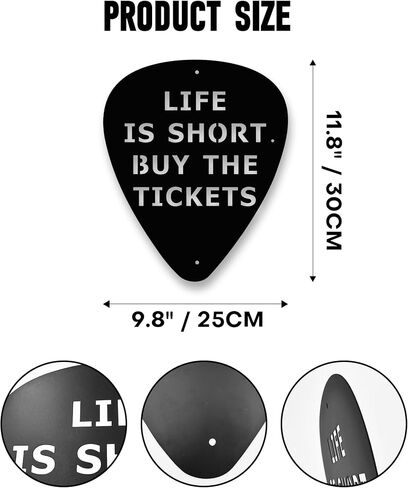 Rajukit Metal Guitar Pick Wall Decor Art - فن جدار موسيقى فريد من نوعه مع الحياة الملهمة قصيرة. شراء تذاكر نقش - جدار معدني جدار الجيتار ديكور لعيد الشكر ، عيد الميلاد in Kuwait