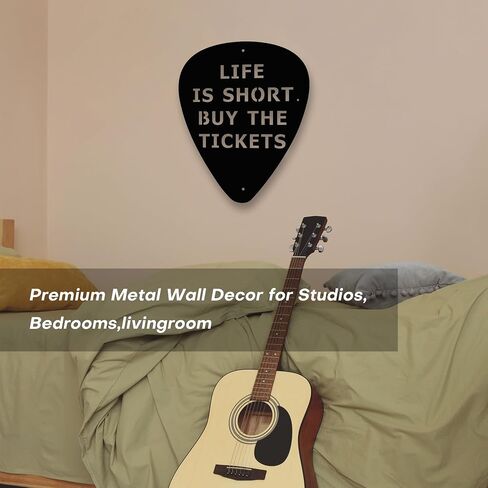 Rajukit Metal Guitar Pick Wall Decor Art - فن جدار موسيقى فريد من نوعه مع الحياة الملهمة قصيرة. شراء تذاكر نقش - جدار معدني جدار الجيتار ديكور لعيد الشكر ، عيد الميلاد in Kuwait