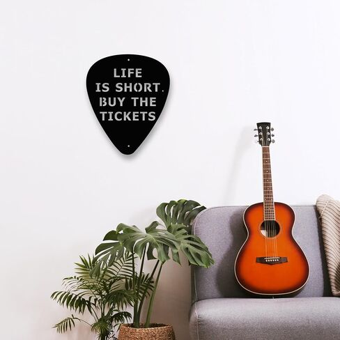 Rajukit Metal Guitar Pick Wall Decor Art - فن جدار موسيقى فريد من نوعه مع الحياة الملهمة قصيرة. شراء تذاكر نقش - جدار معدني جدار الجيتار ديكور لعيد الشكر ، عيد الميلاد in Kuwait