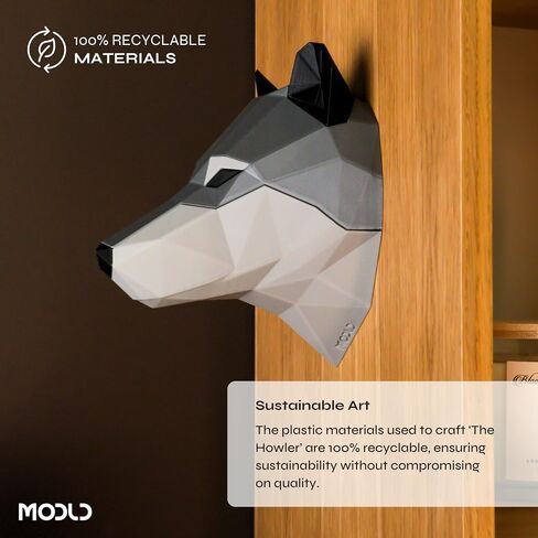 Modld "The Howler" - Sculpture Wolf Wolf 3D | فن الحيوانات الحديثة الفن للمنزل والمكاتب ديكور | فكرة هدية فريدة in Saudi Arabia
