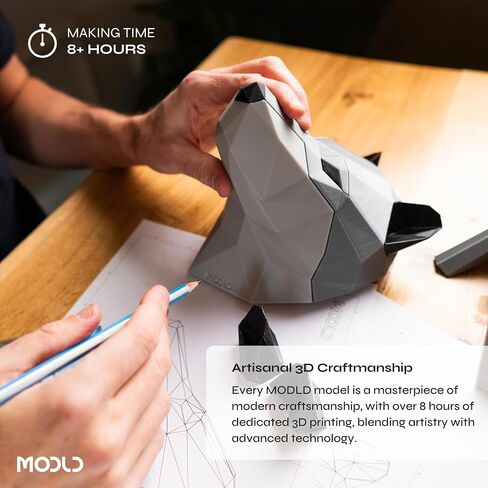 Modld "The Howler" - Sculpture Wolf Wolf 3D | فن الحيوانات الحديثة الفن للمنزل والمكاتب ديكور | فكرة هدية فريدة in Saudi Arabia