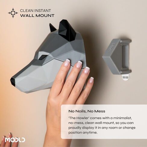 Modld "The Howler" - Sculpture Wolf Wolf 3D | فن الحيوانات الحديثة الفن للمنزل والمكاتب ديكور | فكرة هدية فريدة in Saudi Arabia