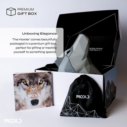 Modld "The Howler" - Sculpture Wolf Wolf 3D | فن الحيوانات الحديثة الفن للمنزل والمكاتب ديكور | فكرة هدية فريدة in Saudi Arabia